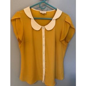 Gently worn cheery ModCloth blouse size Large